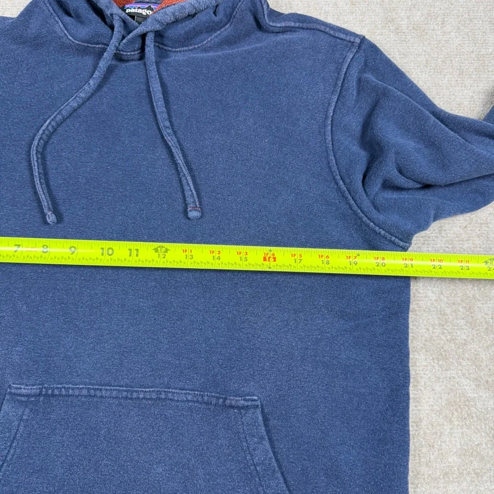 Patagonia Hoodie Mens Medium Blue Trail Harbor Hoody Pullover Fleece Hemp Blend